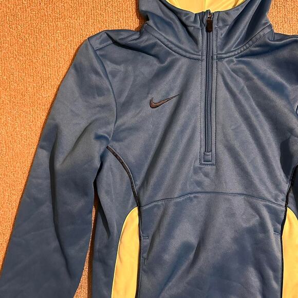 Nike quarter zip hoodie dri fit sweatshirt size XS blue yellow black - Picture 7 of 7